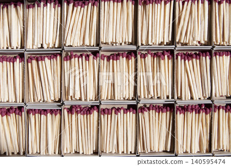 Many boxes with matches. Open match boxes background. Many boxes with matches. Open match boxes background. 140595474