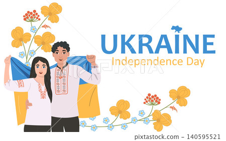 Anniversary banner Independence Day of Ukraine. 140595521