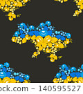 Map of Ukrainemade of flowers seamless pattern.  140595527