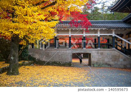 Tourist walk through Nanzenji temple tunnel with fall colors, Kyoto Tourist walk through Nanzenji temple tunnel with fall colors, Kyoto 140595673