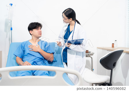 Doctor treatment patients in hospital room. Medical professionals help treat Sick people. Physical examination or flu. Concept Health care and Social Security. Doctor treatment patients in hospital room. Medical professionals help treat Sick people. Physical examination or flu. Concept Health care and Social Security. 140596082