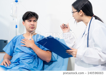 Doctor treatment patients in hospital room. Medical professionals help treat Sick people. Physical examination or flu. Concept Health care and Social Security. Doctor treatment patients in hospital room. Medical professionals help treat Sick people. Physical examination or flu. Concept Health care and Social Security. 140596083
