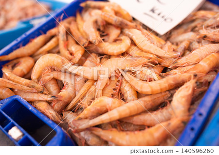 fresh shrimp on the market fresh shrimp on the market 140596260