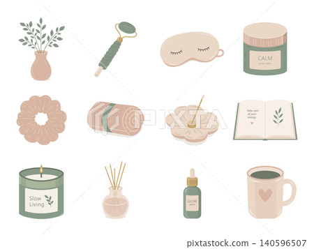 Home Spa and Self Care Elements Set Home Spa and Self Care Elements Set 140596507
