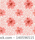 Watercolor seamless pattern with poinsettia flowers and red winter berries. Hand drawn pastel Christmas floral design for wrapping paper, fabric, textiles, stationery, festive packaging, holiday decor 140596515