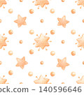 Watercolor seamless pattern with golden decorative stars and beads. Hand drawn festive celestial background in soft pastel tones for fabric, wrapping paper, stationery, packaging and holiday design. 140596646
