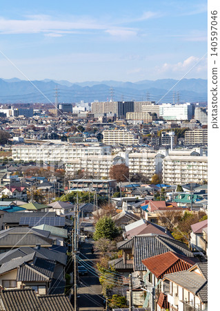 [Tokyo] Scenery of a suburban residential area 140597046