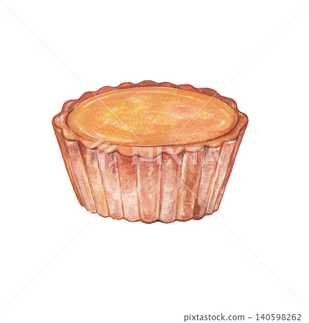 Cheese tart / Egg tart / Watercolor 140598262