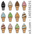 Set of colorful ice cream 140598291