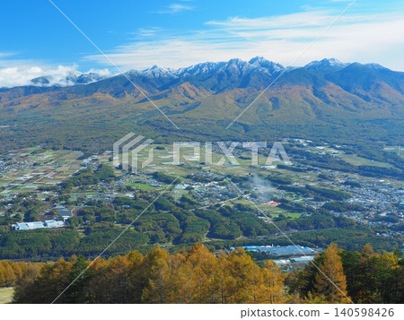 從入笠山眺望八嶽山脈的秋景 從入笠山眺望八嶽山脈的秋景 140598426