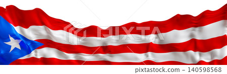 The flag of Puerto Rico is displayed with a clear background. The vibrant colors and design create a striking visual that represents the culture and identity of Puerto Rico The flag of Puerto Rico is displayed with a clear background. The vibrant colors and design create a striking visual that represents the culture and identity of Puerto Rico 140598568