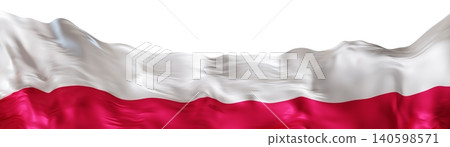 The flag of Poland in a 3D rendered style. The flag features two horizontal stripes, one white and one red. It is against a clear background with no distractions The flag of Poland in a 3D rendered style. The flag features two horizontal stripes, one white and one red. It is against a clear background with no distractions 140598571