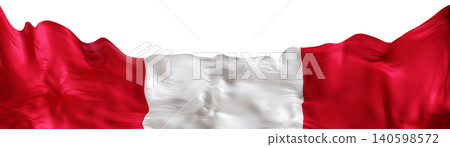 The design features the flag of Peru at the footer with bright red and white colors. This represents national identity and showcases the symbol of Peru on a clear background 140598572