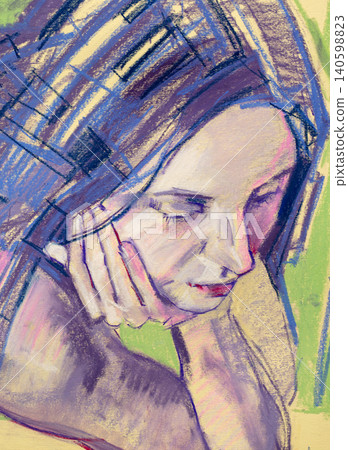 oil painting, female portrait, handmade oil painting, female portrait, handmade 140598823