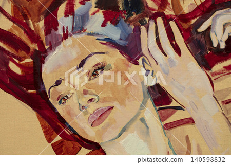 oil painting, female portrait, handmade oil painting, female portrait, handmade 140598832
