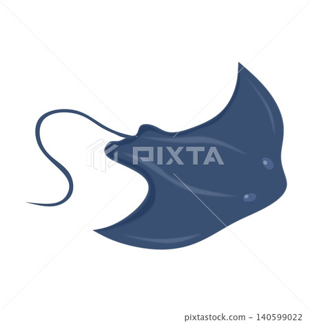 Cute manta ray cartoon vector illustration without spots isolated on transparent background. Cute manta ray cartoon vector illustration without spots isolated on transparent background. 140599022