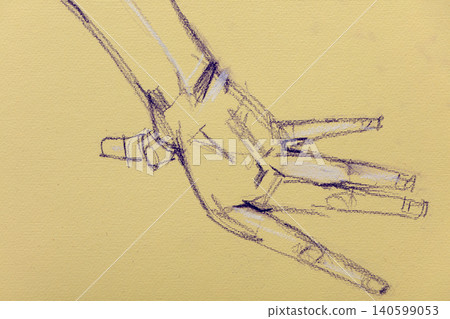human's figure, pencil drawing illustration, sketch 140599053