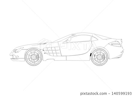 car outline drawing, sketch, contour image car outline drawing, sketch, contour image 140599193