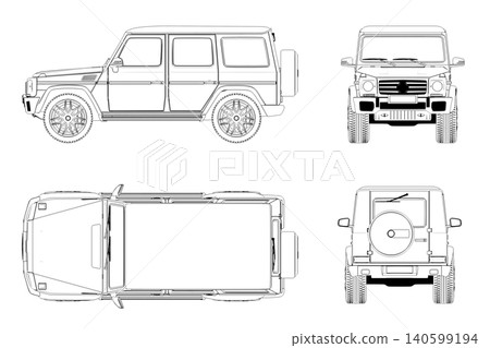 car outline drawing, sketch, contour image car outline drawing, sketch, contour image 140599194