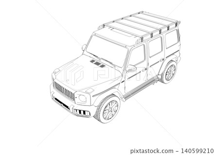car outline drawing, sketch, contour image car outline drawing, sketch, contour image 140599210