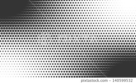 Halftone dotted pattern with gradient fade. Modern frame background. Hexagon texture with geometric depth for abstract border design with subtle vignette effect. Vector illustration Halftone dotted pattern with gradient fade. Modern frame background. Hexagon texture with geometric depth for abstract border design with subtle vignette effect. Vector illustration 140599532