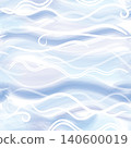 Underwater wavy seamless pattern. Ocean water waves seamless pattern. Summer holiday marine background. Underwater texture. Marine bottom  background with sea shells, seaweed. 140600019