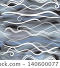 Underwater bottom wildlife seamless pattern. Ocean water wavy seamless pattern. Summer holiday marine background. Underwater texture. Marine bottom background with sea shells, seaweed. 140600077