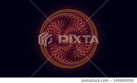 Abstract Orange Circular Waveform Sphere, Futuristic Frequency Pattern on Dark Background Abstract Orange Circular Waveform Sphere, Futuristic Frequency Pattern on Dark Background 140600098