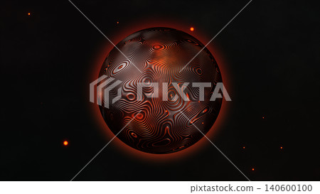 Abstract Black Red Topographic Sphere, Futuristic 3D Contour Line Planet on Dark Background Abstract Black Red Topographic Sphere, Futuristic 3D Contour Line Planet on Dark Background 140600100