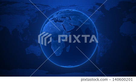Digital Earth Globe with World Map Background, Blue Global Technology Network and International Data Connection Concept Digital Earth Globe with World Map Background, Blue Global Technology Network and International Data Connection Concept 140600201