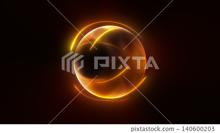 Neon glowing abstract sphere animation, futuristic orange particle field background, digital technology motion graphic with circular plasma trails Neon glowing abstract sphere animation, futuristic orange particle field background, digital technology motion graphic with circular plasma trails 140600203