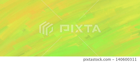 Abstract Yellow and Green Painterly Background with Diagonal Brushstroke Texture 140600311