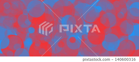 Abstract Red and Blue Geometric Background with Overlapping Circle Pattern 140600316