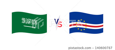 Saudi Arabia And Cape Verde Flags Versus Graphic For International Match Or Political Comparison Saudi Arabia And Cape Verde Flags Versus Graphic For International Match Or Political Comparison 140600787