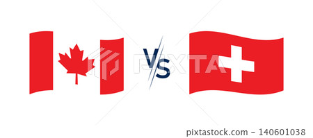Canada Versus Switzerland Flags Graphic With Maple Leaf and Swiss Cross Canada Versus Switzerland Flags Graphic With Maple Leaf and Swiss Cross 140601038