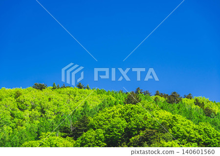 Vibrant green mountains and a vivid blue sky Vibrant green mountains and a vivid blue sky 140601560