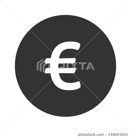 歐元貨幣圖標黑色簡約硬幣 歐元貨幣圖標黑色簡約硬幣 140601602