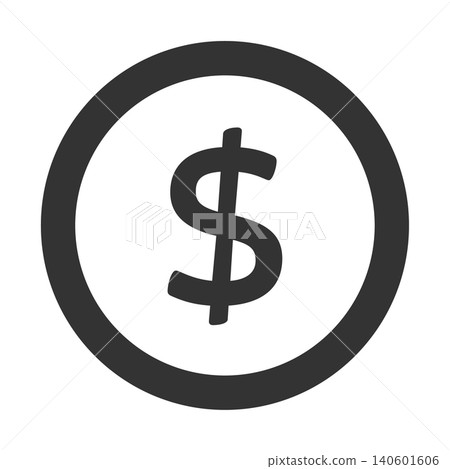 美元貨幣圖標,黑色,簡潔,硬幣 美元貨幣圖標,黑色,簡潔,硬幣 140601606