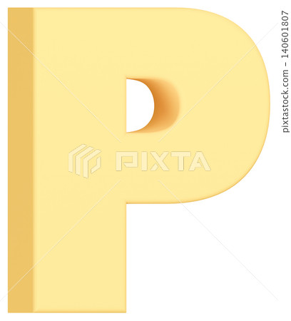 3D材質_字母_P_黃色 3D材質_字母_P_黃色 140601807