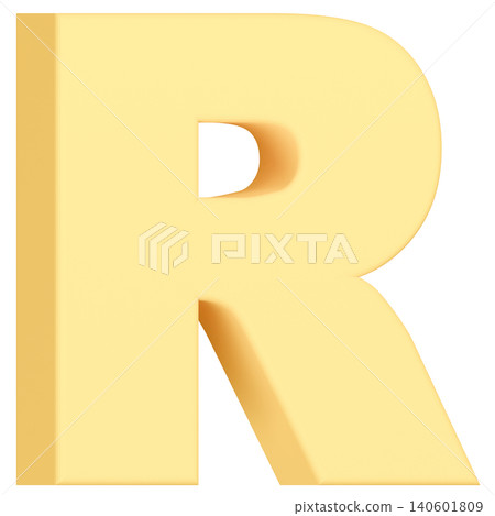 3D Material_Alphabet_R_Yellow 3D Material_Alphabet_R_Yellow 140601809