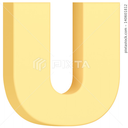 3D材質_字母_U_黃色 3D材質_字母_U_黃色 140601812