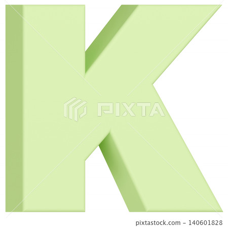 3D Material_Alphabet_K_Light Green 3D Material_Alphabet_K_Light Green 140601828