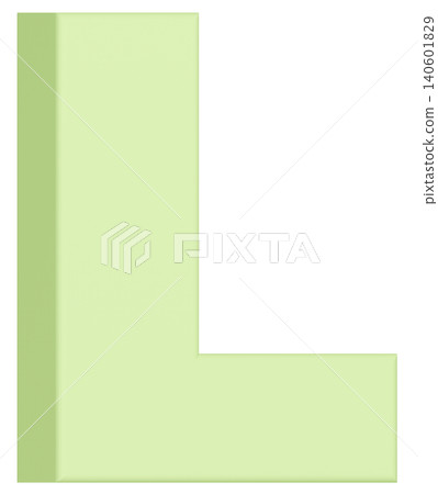 3D Material_Alphabet_L_Light Green 140601829