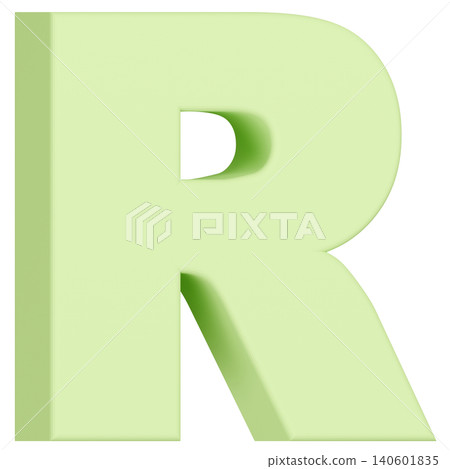 3D Material_Alphabet_R_Light Green 3D Material_Alphabet_R_Light Green 140601835