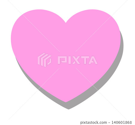 A pink heart with a shadow in the bottom right corner, which can be used as a background or icon base. 140601868