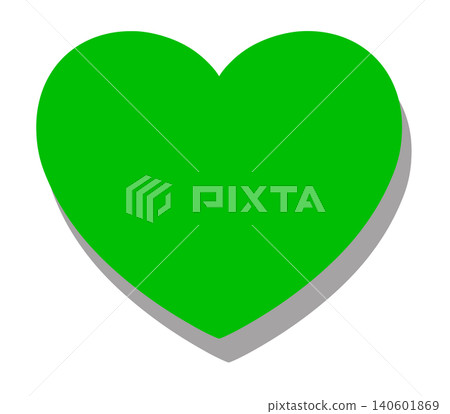 A green heart with a shadow in the bottom right corner, which can be used as a background or icon base. 140601869