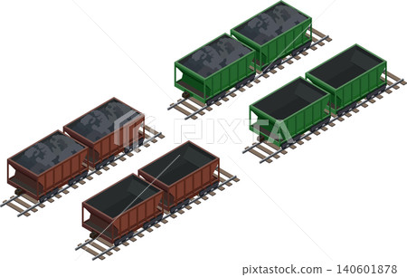 Coal freight train carriage set Coal freight train carriage set 140601878