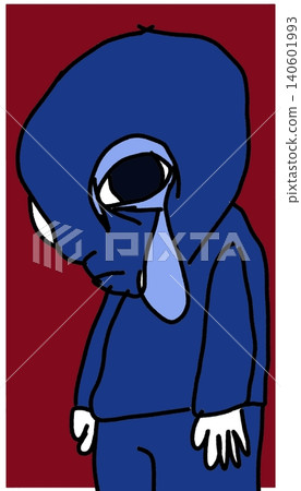 Blue Hooded Figure Crying in Loneliness Youth Sorrow Concept Art Illustration Blue Hooded Figure Crying in Loneliness Youth Sorrow Concept Art Illustration 140601993