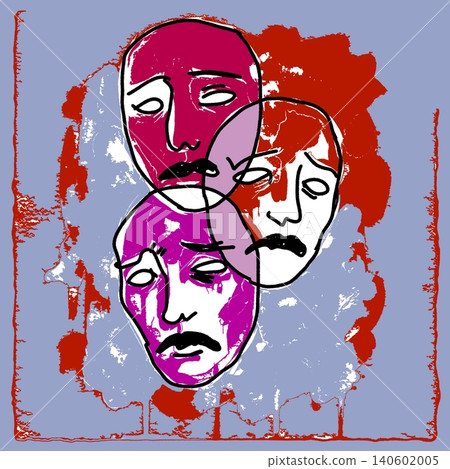 Multiple Overlapping Sad Faces Grief and Inner Sorrow Breakdown Concept Vector Illustration Multiple Overlapping Sad Faces Grief and Inner Sorrow Breakdown Concept Vector Illustration 140602005
