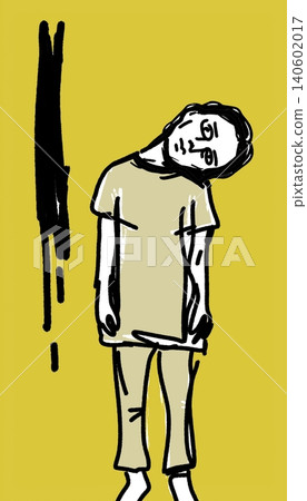 Exhausted Figure Looking Down Depicting Hopelessness Fatigue and Emotional Burnout Exhausted Figure Looking Down Depicting Hopelessness Fatigue and Emotional Burnout 140602017